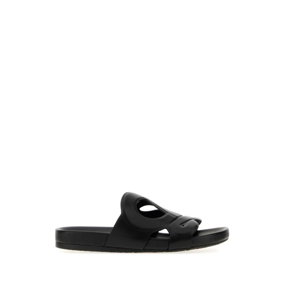 Loewe Paula's Ibiza Men Black Leather Paula S Ibiza Ease Monogram Slippers